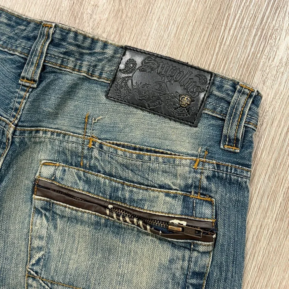 RARE Vintage 90s 00s Y2K Surplus Surf Wide Leg Jeans Men's Size 32x33 Wash Fade